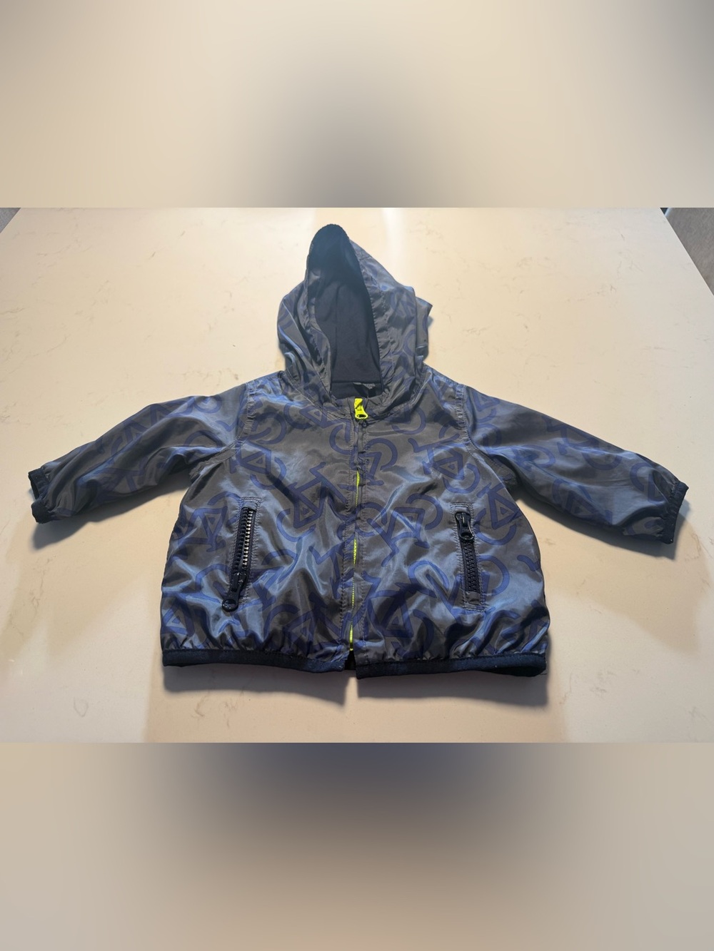 GAP Baby Windbreaker Jacket Blue Gray 0-6M